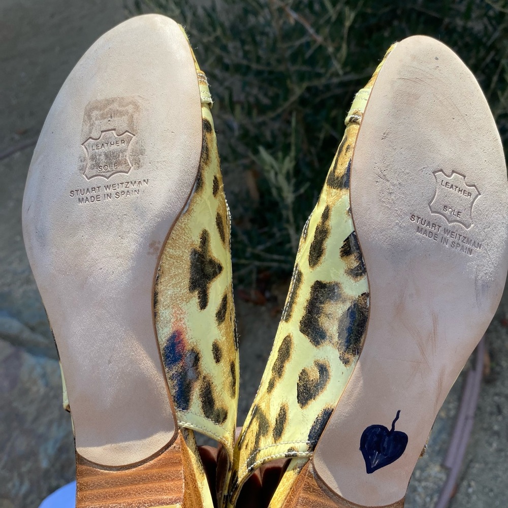 NW Stuart Weitzman 💯 🇪🇸 Leather Open toe Flats, Sz 7 - Picture 10 of 11